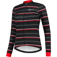 Rogelli Stripe -talvipyöräilytakki windtex Musta/Punainen naiset