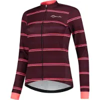 Rogelli Stripe -talvipyöräilytakki windtex Bordeaux/Coral naiset