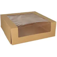 Hobby Hall Pahvilaatikko PLA-ikkunalla sushi-kakku välipaloille 30x30x10, 25kpl, Kartono dėžutė su PLA langeliu, skirta sušių pyrago užkandžiams 30x30x10, 25 vnt.