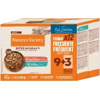 Nature’s Variety 96 x 85 g Bites kastikkeessa, kala-lajitelma (2 makua) Nature's Variety märkäruoka erikoishintaan!
