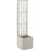 Stefanplast Kukkalaatikko neli&ouml;, jossa ristikko Ethica 36x36x140cm valkoinen
