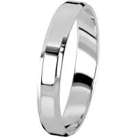 Kohinoor Kihla 3.5 mm viisteflakka valkokultasormus 009-663V-205