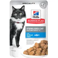 Hill's Pet Nutrition 48x85g Mature Adult 7+ Sterilised Ocean Fish kissan märkäruoka