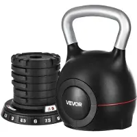 Vevor -kahvakuula, säädettävä kahvakuula, jossa 7 painotasoa (1,5, 3, 4,5, 6, 7,5, 9, 10 kg), painevalettua alumiinia ja ABS-materiaalia, otevoimaharjoitteluun, koko kehon harjoitteluun ja crosstrainin