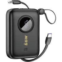 Dudao K14 10000mAh power bank with USB-C / Lightning cables - black - 10000 mAh