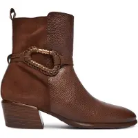 Hispanitas for woman. PHI254297 Brown Verona Leather Ankle Boots (35), 3 to 5 cm, Zip, Casual