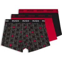 HUGO Bokserishortsit punainen / musta / valkoinen