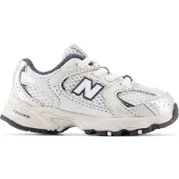 New Balance unisex for kids. IZ530V1 Shoes 530 Bungee white (21), Flat, Laces, Casual, Sport, Grey, children's fashion