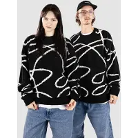 Poetic Collective Doodle Jacquard Knit Crewneck Neule black Koko S