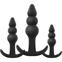 EasyToys - anaalikuulaplugisetti - 3 osaa - musta