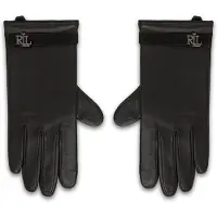 Ralph Lauren Logo-Trim Sheepskin Tech Gloves - Black - L