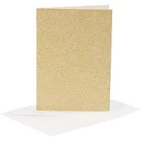 Creativ Company Cards and Envelopes 10.5x15cm Glitter Gold - 4 pcs.
