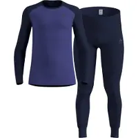 Odlo Men's Active Warm Base Layer Set Dark Sapphire - Skipper Blue Kerrasto setit S