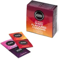 Exs Mixed Flavoured - Makukondomi 48 kpl, eri makuvaihtoehtoja, anatomisesti muotoiltu, liukuvoiteella, lateksinen