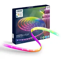 Calex Vista LED-nauha, pituus 20 m, RGB, CCT-kaukosäädin Vista, himmennettävä, Valkoinen/opaali, Olohuone/ruokailutila, Synteettinen materiaali, Moderni