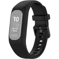 Mtp Products Garmin Vivosmart 5 Vaihto Silikonihihna Integroidulla Kehyksellä - Musta