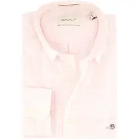 Gant for man. 3000120 Vichy pink check poplin Regular Fit shirt (L), Casual, Cotton, Long sleeve