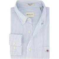 Gant for man. 3000230 Regular Fit Oxford Shirt in blue fine stripes (3XL), Casual, Cotton, Classic, Long sleeve