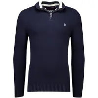 Superdry for man. M6110706A Mock neck sweater with navy zipper (L), Casual, Cotton