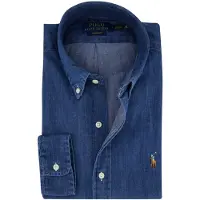 Ralph Lauren Custom Fit Denim Shirt - Blue - L