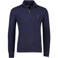 Ralph Lauren for man. 710876756001 Fleece pullover with short navy zip (M), Casual, Wool, Long sleeve