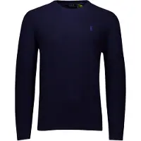 Ralph Lauren Mesh-Knit Cotton Crewneck Sweater - Navy - XL