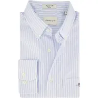 Gant for man. 3000130 Regular Fit blue striped poplin shirt (XL), Casual, Cotton, Long sleeve