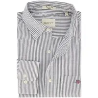 Gant for man. 3000230 Regular Fit Oxford Shirt in blue fine stripes (XXL), Casual, Cotton, Classic, Long sleeve