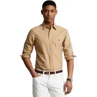 Ralph Lauren for man. 710889739001 Garment-dyed beige Slim Fit oxford shirt (M), Casual, Cotton, Classic, Long sleeve