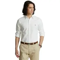Ralph Lauren for man. 710792041001 Shirt Oxford Custom Fit white (L), Casual, Cotton, Long sleeve