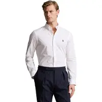 Ralph Lauren for man. 710928254002 Stretch poplin poplin shirt Slim Fit white (XXL), Casual, Cotton, Long sleeve