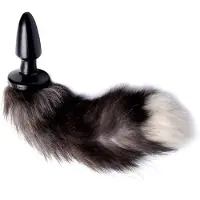 Tailz Grey Fox Tail Anustappi Hännällä