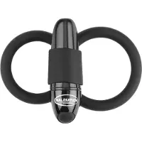 Malesation Tuplapenisrengas Vibraattorilla - Black