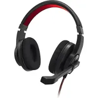 Hama PC Office HS-USB400 V2 -kuulokemikrofoni, musta/punainen