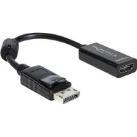 DeLOCK passiivinen DisplayPort – HDMI -sovitin, 12,5 cm, musta