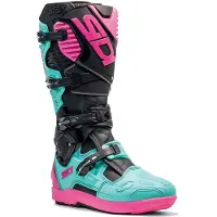 Sidi Crossfire 3 SRS Motocross-saappaat Musta/Turkoosi/Pinkki Miehet, size 45