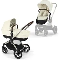 Cybex EOS Lux Yhdistelmävaunut + Beemoo Route Turvakaukalo & Telakka, Seashell Beige/Black Stone
