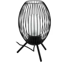 Eglo Fusignano -ulkopöytävalaisin, musta, Musta, Metalli, Moderni