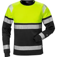 Fristads High vis pitkähihainen t-paita lk 1 7519 THV Huomiokeltainen/Musta XS