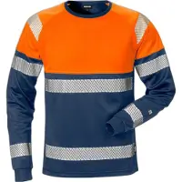 Fristads High vis pitkähihainen t-paita lk 1 7519 THV Huomio-oranssi/Laivastonsininen XS