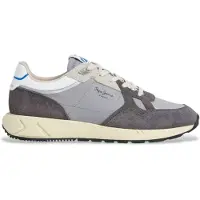 Pepe Jeans for man. PMS600001 Marlon Vibe Leather Sneakers grey (41), Flat, Laces, Casual