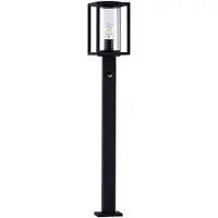 LUCANDE pylväsvalaisin Ferda, 100 cm, anturilla, antrasiitti, IP44 Ferda, Musta, Alumiini, Moderni