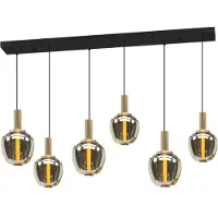 Stars of Light FRUITERA long table pendant, black/brushed brass