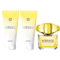 Versace Yellow Diamond Naisten lahjasetti Eau de Toilette 50ml + Tuoksuva suihkugeeli 50ml + Tuoksuva vartalomaito 50ml