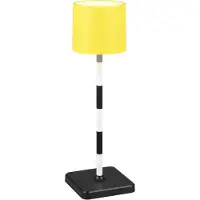 TRIO Fernandez LED ulkopöytävalaisin 1,5W 2300+4000+6000K 38cm keltainen/mustavalkoinen ladattava