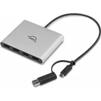 OWC USB-C Quad HDMI 4K Display Adapter with DisplayLink USB hub - 4 porttia - hopea