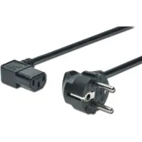 Digitus POWER CORD, CEE 7/7 (TYP-F) - C13, 90Ø ANGLED M/F, 1.8M, H05VV-F3G 0.75QMM, BLACK (AK-440102-018-S)