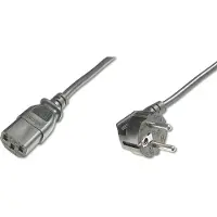 Digitus POWER CORD, CEE 7/7 (TYP-F) 90Ø ANGLED - C13 M/F, 5.0M, H05VV-F3G 1.0QMM, BLACK (AK-440100-050-S)