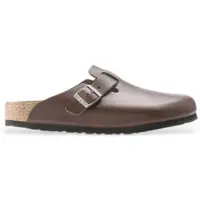 Birkenstock for man. 1023449 Leather Boston Grip Clogs (Regular Fit) Natural Roast (43), Brown, Flat, Buckle, Casual