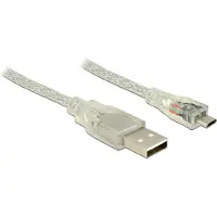 DeLOCK – Cable USB 2.0 Type-A male > USB 2.0 Micro-B male 5 m transparent (83903)
